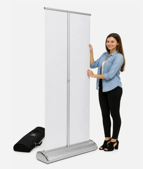 DELUX Retractable Banner Stand 33″x 80