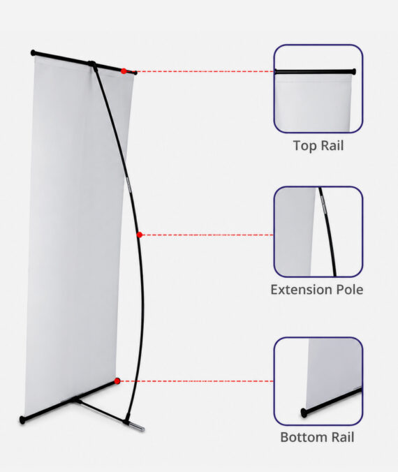 L Banner Stand Economy 31.5″x 79″